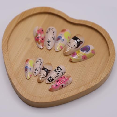 Cute Nails Almond Shape Press on Nails Medium Fake Nails Colorful Style 12 - Picture 4 of 7