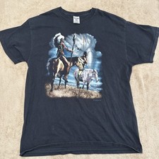 Vintage Thunder Sportswear T Shirt Adult Size XL Native American Eagle