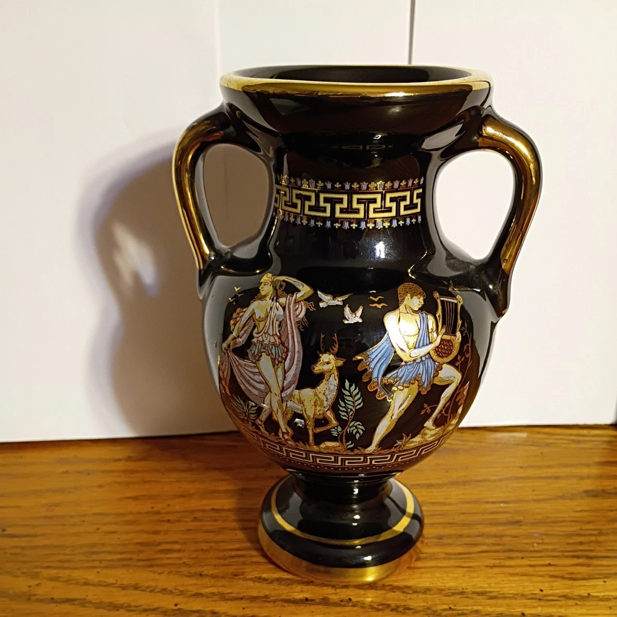 ギリシャ製 陶器 花瓶 24K希少品 hand made in creece Large Hand-Painted Xalitla Clay Pitcher | Lolo Mexican Mercadito