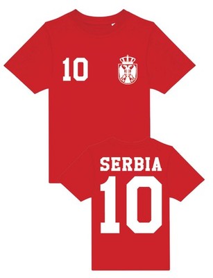 Youth Designz Serbien Kinder T-Shirt mit WUNSCHNAME + NUMMER Trikot EM Fußball
