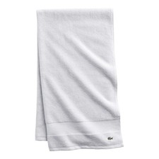 Lacoste Heritage 100 Supima Cotton Bath Towel, White, 30 x 54   Highly