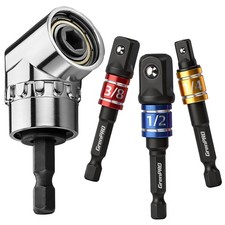 Impact Grade Socket Adapter Set 4PCS, 1/4" 3/8" 1/2" Hex Shank Extension Adap...