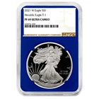 2021-W Proof $1 Type 1 American Silver Eagle NGC PF69UC Brown Label Blue Core