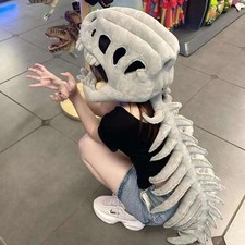New Dinosaur Hat Celebrity-style Plush Cartoon Skeleton Headgear Halloween Costu