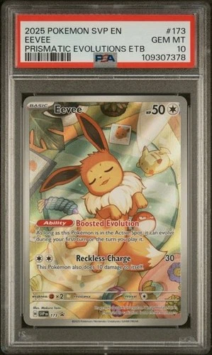 2025 POKEMON SVP EN #173 EEVEE PRISMATIC EVOLUTIONS ETB PSA 10