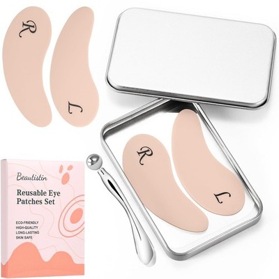 2 Pairs Reusable Under Eye Wrinkle Patches Silicone Mask, Plump Fine Lines & Wri