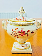 Antique Barr Flight & Barr Worcester Sauce Tureen – FBB Mark–Hand Painted Floral