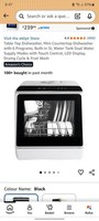 eklipt Compact Table Top Dishwasher, Freestanding Black, Touch Control, Tank