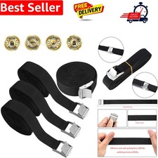4 Pcs Ratchet Tie Down Straps, 5m x 25mm Adjustable Lashing Straps, Tension B...