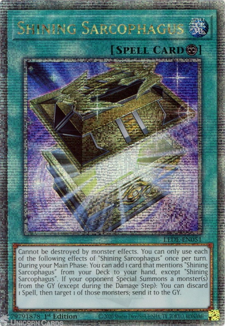 LEDE-EN051 Shining Sarcophagus : Quarter Century Secret Rare 1st Edition YuGiOh