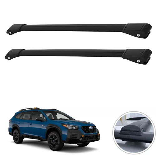 Fits Subaru Outback Wilderness 2022-2025 Raised Roof Racks CrossBars Black Color