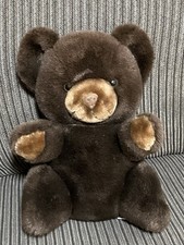 Vintage Teddy Bear Plush Brown Flocked Nose Russ Grizzly Love Pets