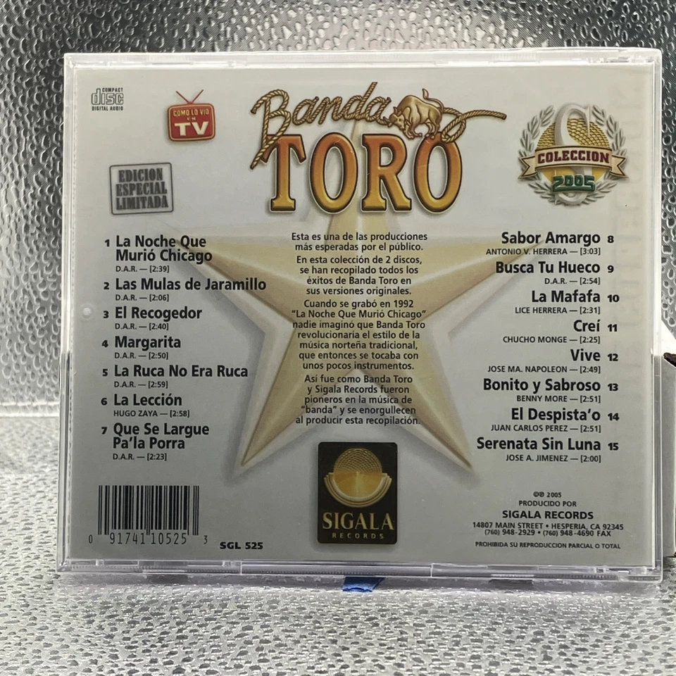 BANDA TORO CD EXITOS VERSIONES ORIGINALES VOLUME 1 La Noche Que Chicago Murio Foto 2 de 2