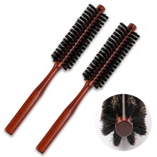 Boar Bristle Hair Brush 2 Pack Small Round Hair Brush Portable Travel Styling...