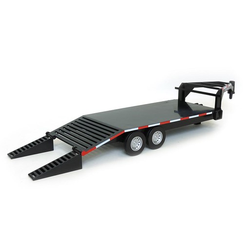 Big Country Toys 1/20 Black Flatbed Gooseneck Trailer with Ramps 427 - Picture 2 of 6
