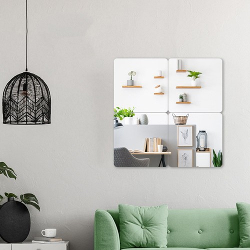 Wall Mirror Tiles Acrylic Flexible Mirror Sheets Wall Stickers Frameless Mirrors - Afbeelding 8 van 20