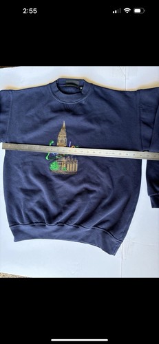 1980s London Big Ben England Blue Crewneck Jumper Sweatshirt L Vintage - Bild 5 von 7