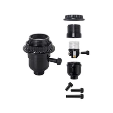 UL Listed E26 Light Socket, Threaded Lamp Socket Replacement with On/Off Switch