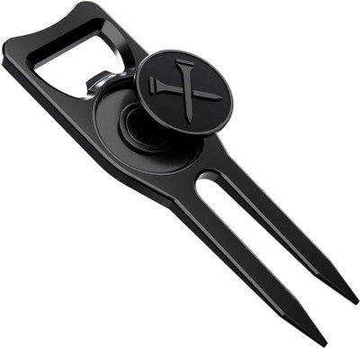 Blue Tees Golf 6-in-1 Premium Divot Tool & Ball Marker - Bottle Opener Black 