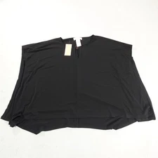 Michael Kors Blouse Womens Small Black Keyhole Flow Top Stretch QT3517R03G NWT