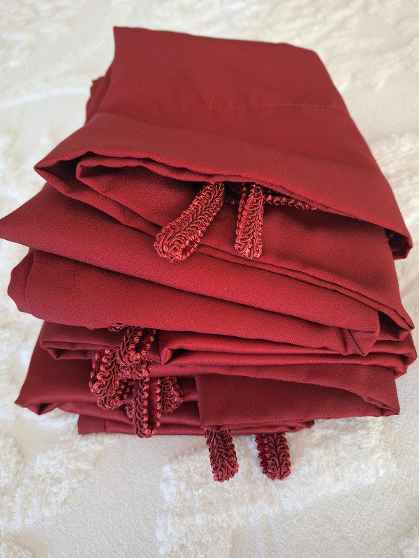 Three Scarlet BLACKOUT UNLINED THICK Satin PANELS WINDOW CURTAINS 82L" X 54.5"W