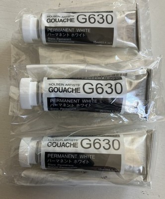 3 Set of Artists' Gouache 15 Ml Tube - Permanent White