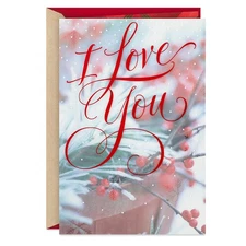 Hallmark Romantic Christmas Card for Husband, Wife, Boyfriend, Girlfriend (I Lov