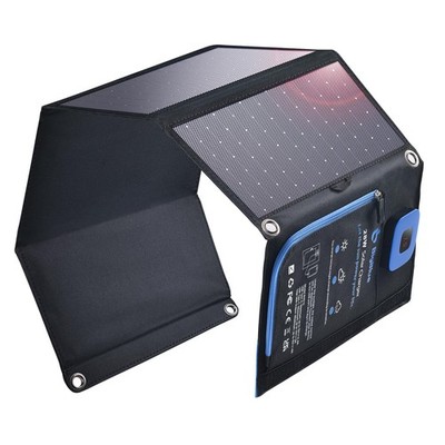 BigBlue Portable Solar Charger 28W with Digital Ammeter,25.4% HighEfficiency,...