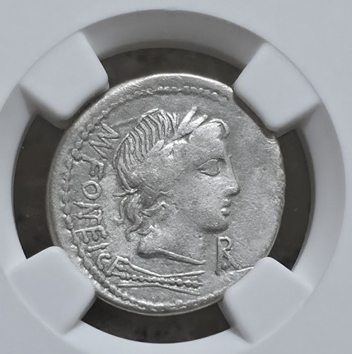 Roman Republic, (85 BC) Mn. Fonteius C.f AR Denarius, Crawford 353/1a NGC - CH F