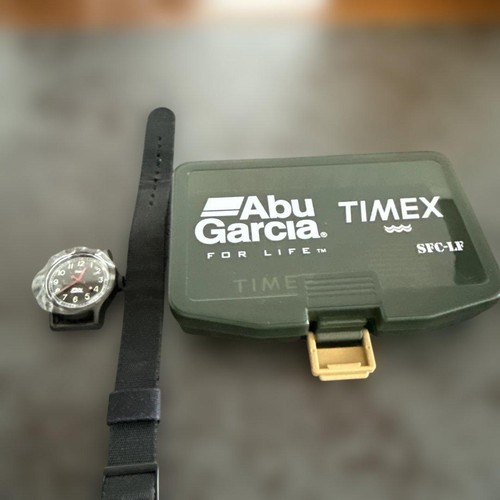 Timex Abu Garcia Watch 36mm Black Strap with Green Case Men's New from Japan - Picture 8 of 12