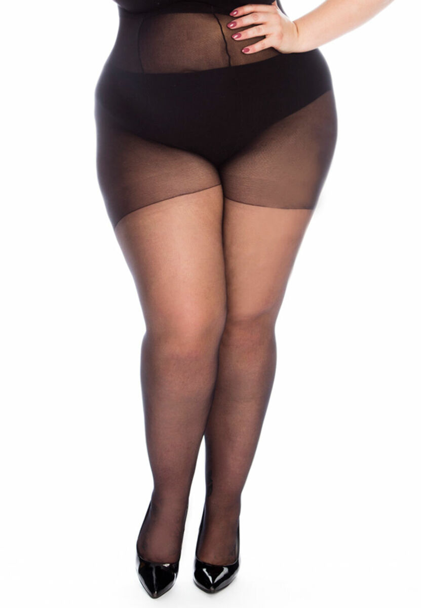 Sheer 20 Denier Plus Size XXL Very Tall Wide Tights in Black Navy