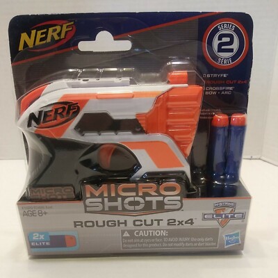 NERF Micro Shots Blaster ROUGH CUT 2x4 Series 2 Plus 2 Elite Rounds - NEW SEALED