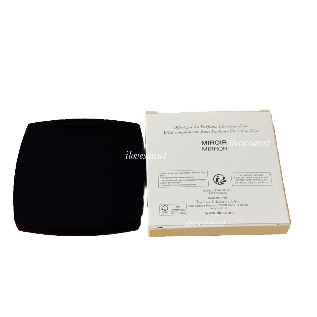 NIB {DIOR} Square Matte Black Compact Dual Sided Mirror With NIB {DIOR} Square Matte Black Compact Dual Sided Mirror With