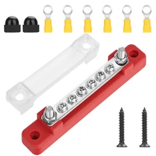 150A BusBar Power Distribution 12V Terminal Block with Cover for Car Boat Marine