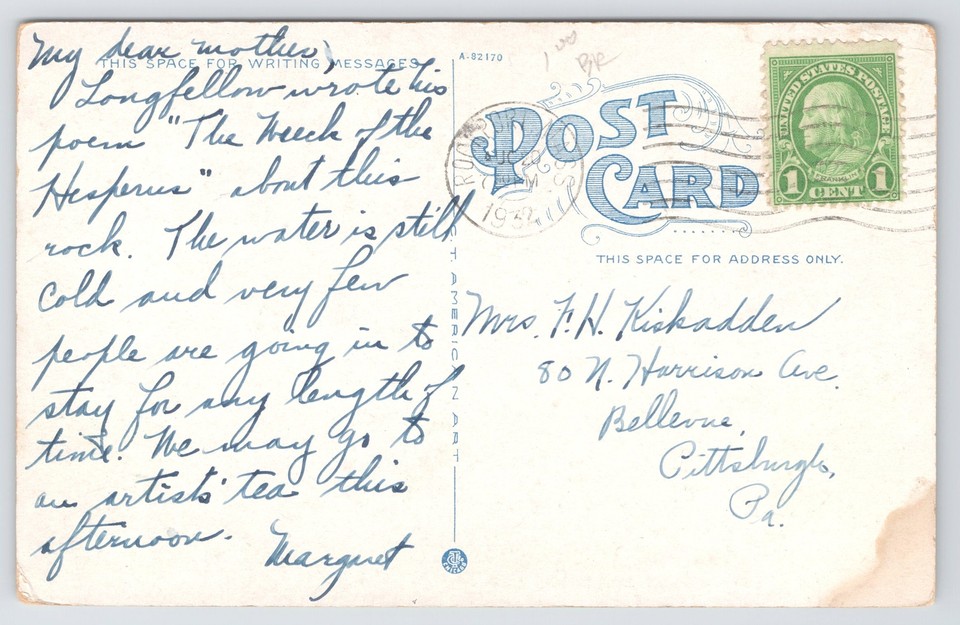 Gloucester MassachusettsAir View Reef of Normans WoeVintage Postcard