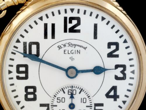 1951 ELGIN 571 B.W. RAYMOND 21J 16s RAILROAD 8 Adj Gold Filled Pocket Watch,RUNS - Picture 2 of 14