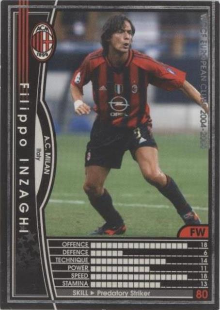 wccf シェバ アンリ トッティ ネスタ アドリアーノ プジョル カカ 2004-05 Panini WCCF European Clubs - Filippo Inzaghi #157/224 for