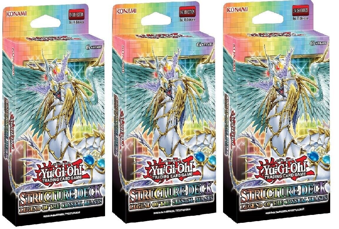 Mazo Estructura Yugioh: Leyenda de las Bestias de Cristal Mazos Sellados de Fábrica x3