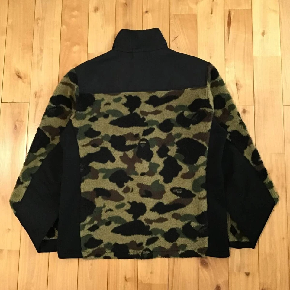 BAPE Fleece jacket 1st camo green x black A Bathing Ape Size M - Image 2 of 4