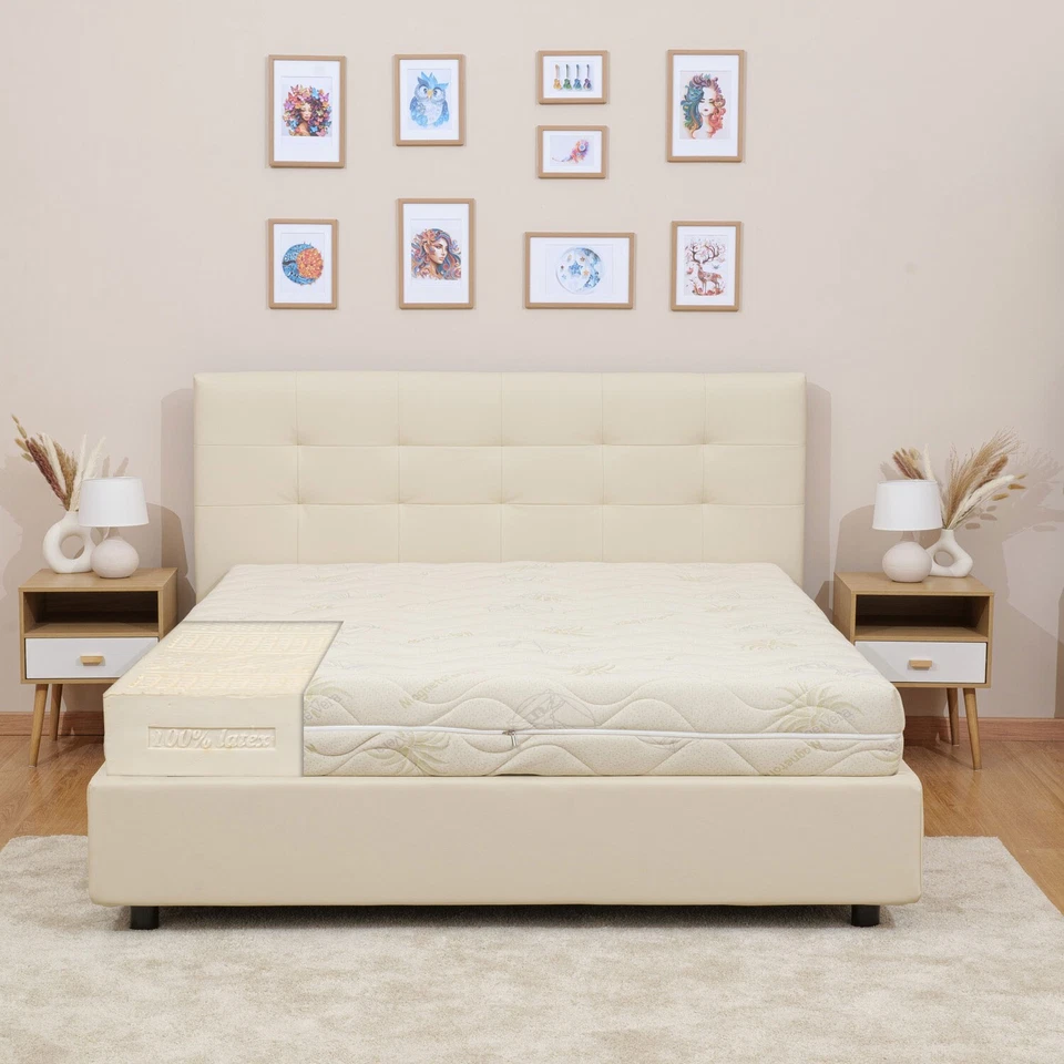 Materasso in Lattice NUVOLA alto 20 cm con rivestimento sfoderabile Aloe Argento - Immagine 3 di 4