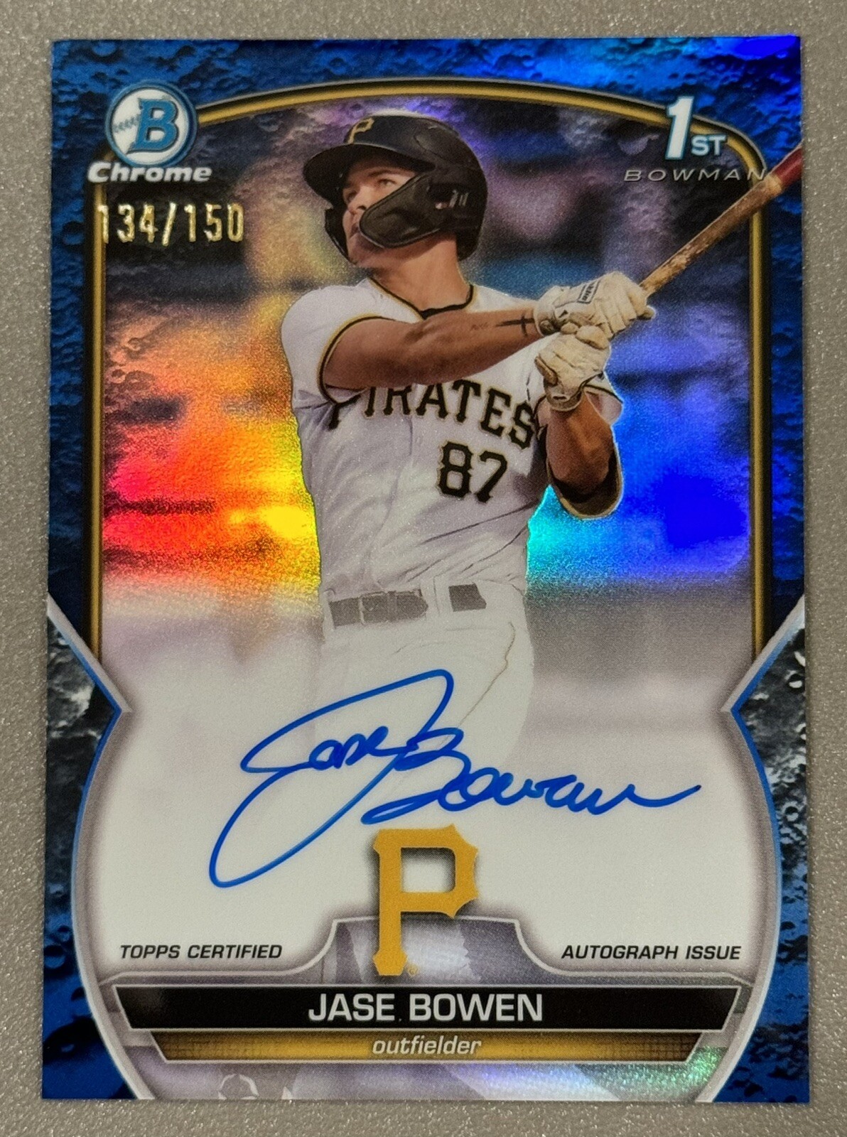 2023 Bowman Chrome 1st Auto - Jase Bowen - Blue Crater Autograph /150 Pirates