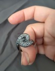 Hypoallergenic Black Stainless Steel Fashion Ring Cubic Zirconia Mesh Size 8 — photo 2