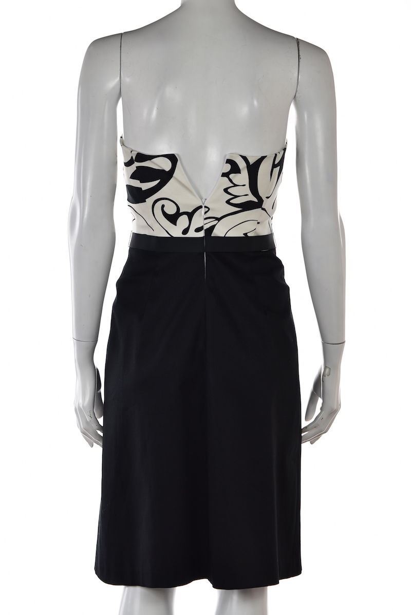 Robe Sans Bretelles David Meister – Noir, Mesh Brodé Ruban, Taille 2 (2XS) – Très Bon état