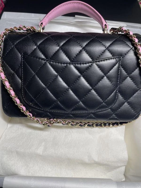 CHANEL Mini Matelasse Flap Bag Crossbody Black AS2431 Purse Auth New  receipt