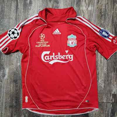 2007 Adidas Liverpool Home Soccer Jersey Steven Gerrard Kids L UCL