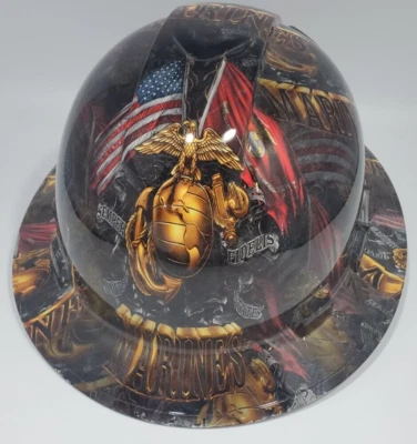 New Full Brim Hard Hat Custom Hydro Dipped Marines Semper Fi. Free Shipping