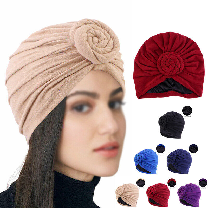 Satin Turban Cap Headwear Hats, Silk Turban Cap Headwear Hats