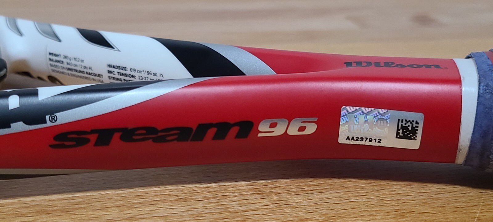 Wilson BLX Steam 96 Amplifeel Tennis Racquet 96 sq.in Racket Grip 4 1/4