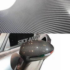 New 7D Dark Gray Shinny GLOSSY Carbon Fiber Vinyl Wrap Sheet With Air Release  