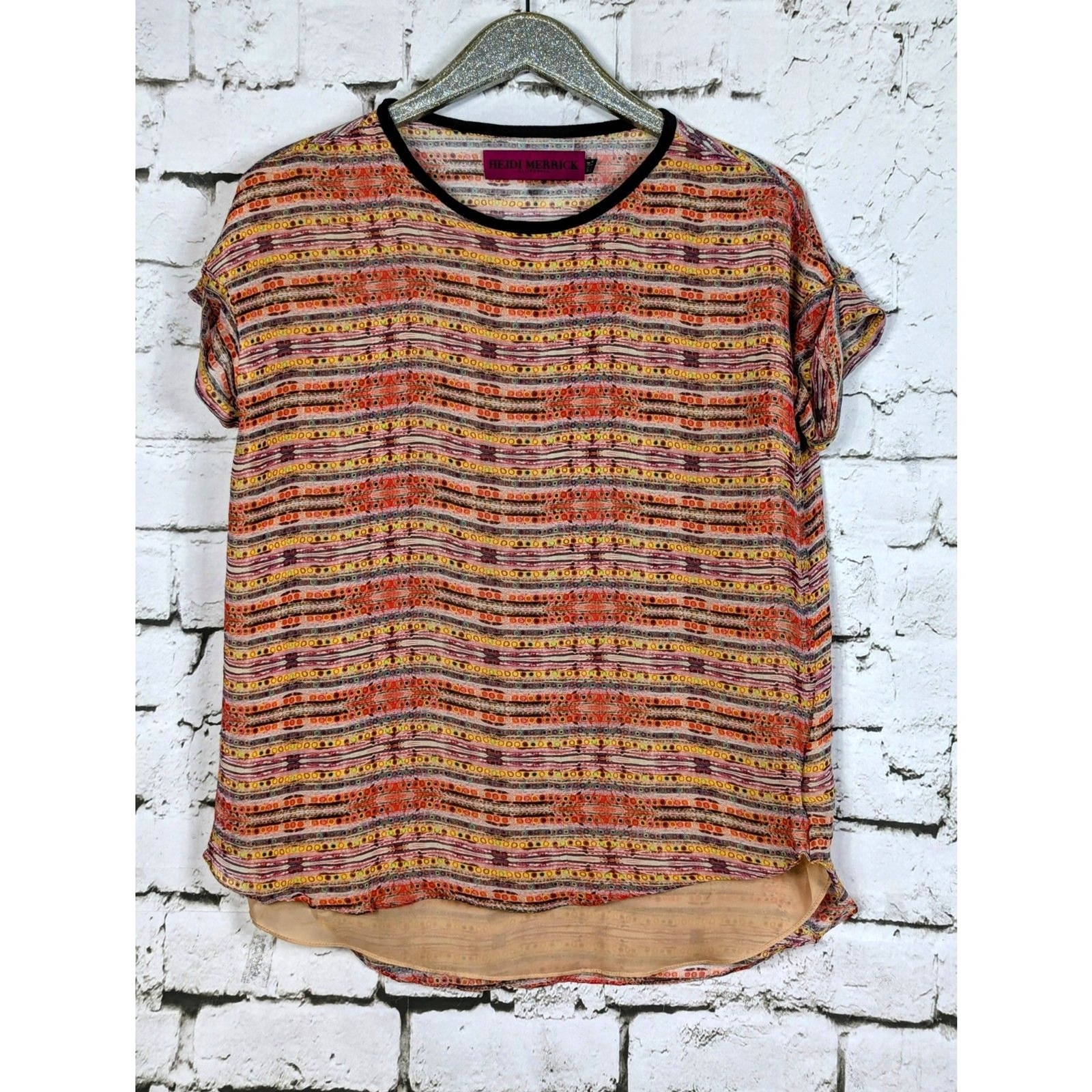 HEIDI MERRICK 100% Silk Shell Patterned Designer … - image 2